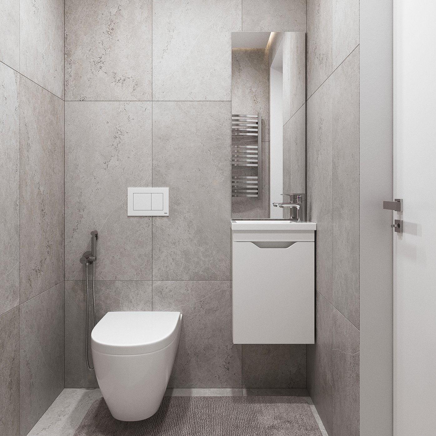 ИЗЕО 40 комплект мебели подвесной с дверцей (тумба + раковина Квадро 40), цвет белый IZ-T40W2-V