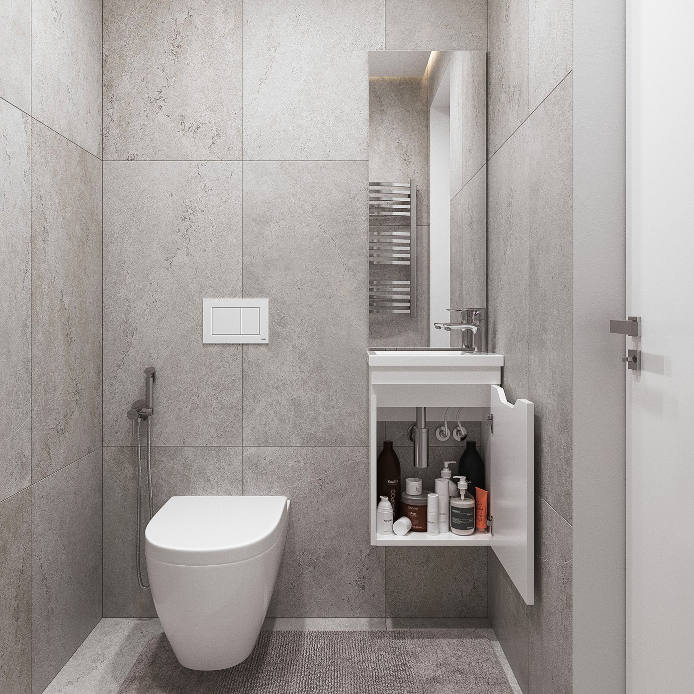 ИЗЕО 40 комплект мебели подвесной с дверцей (тумба + раковина Квадро 40), цвет белый IZ-T40W2-V