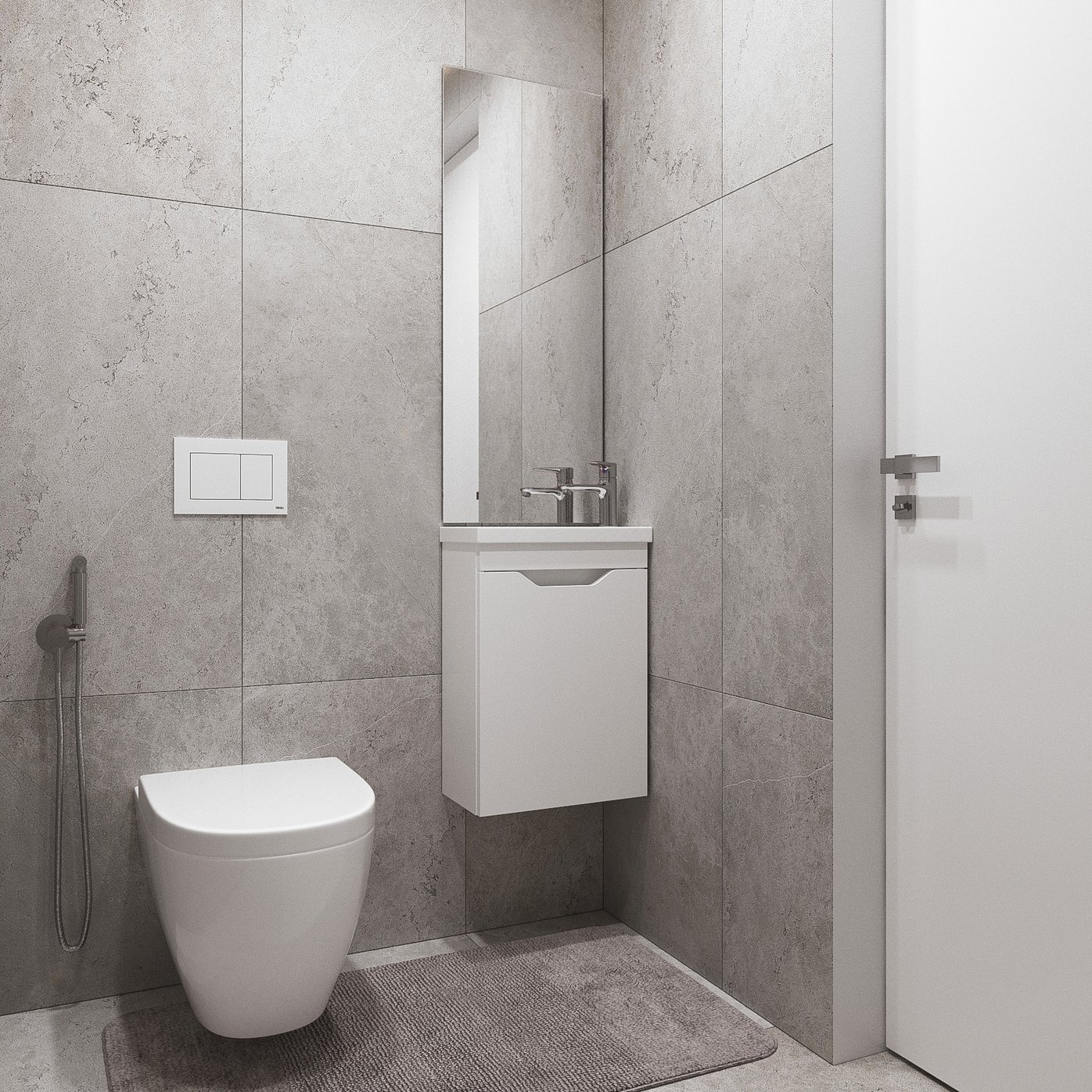 ИЗЕО 40 комплект мебели подвесной с дверцей (тумба + раковина Квадро 40), цвет белый IZ-T40W2-V