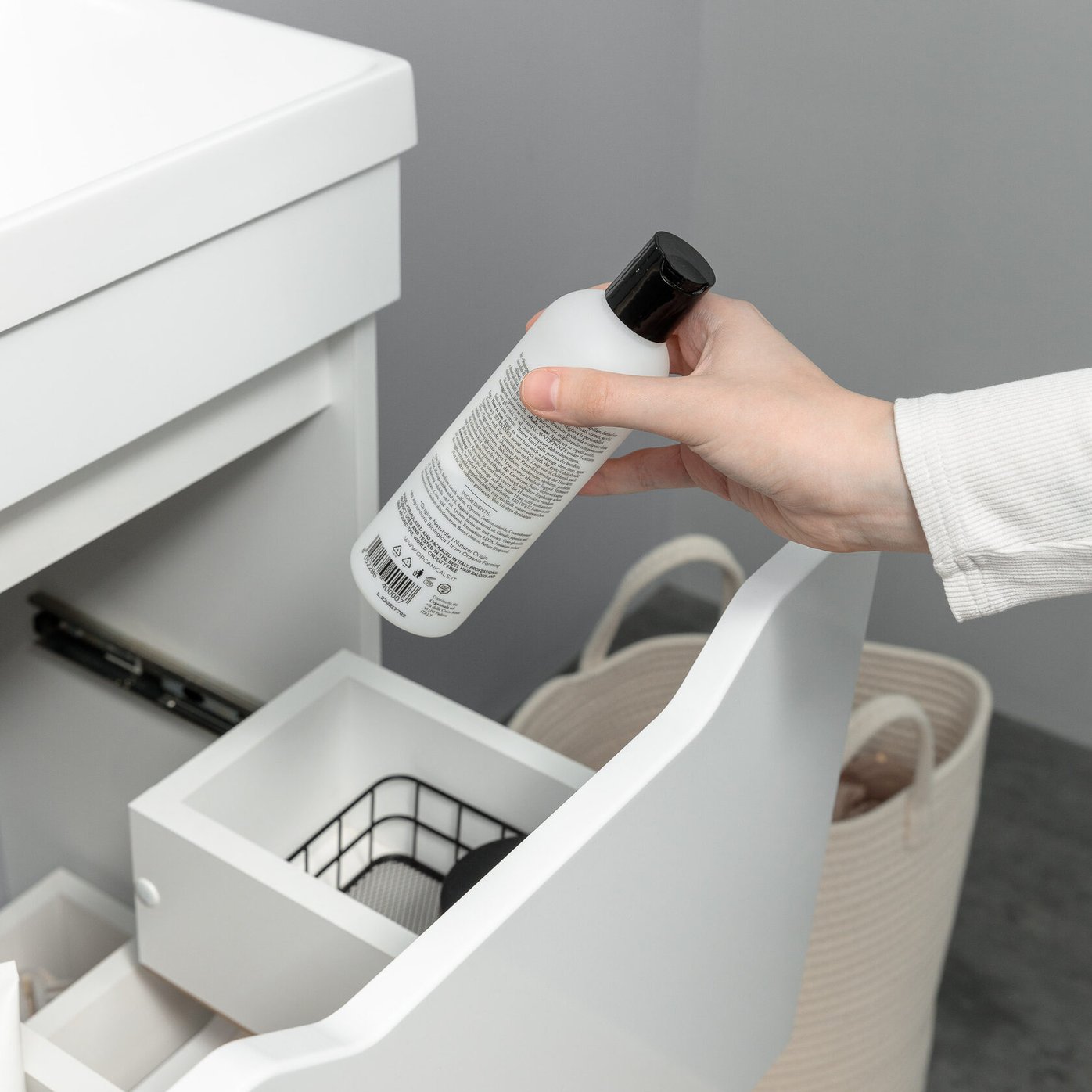 АРОНА 50 Комплект мебели напольный с ящиками, фасад МДФ с вырезами (под Слим 50/Альтаис 35), Белый AR-T50-W2dr