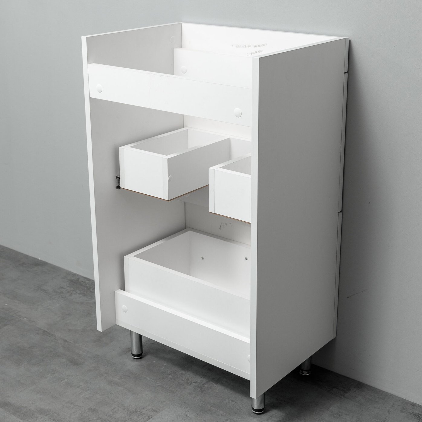 АРОНА 50 Комплект мебели напольный с ящиками, фасад МДФ с вырезами (под Слим 50/Альтаис 35), Белый AR-T50-W2dr