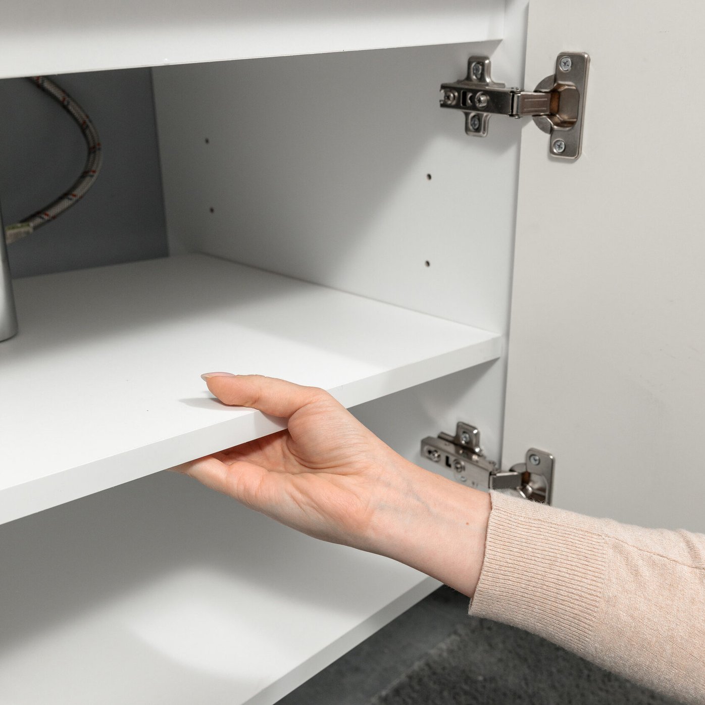 НЕМИ 60 комплект мебели подвесной c дверцами (тумба + умывальник Дакота 60), Белый мрамор NM-D-T60/WMr